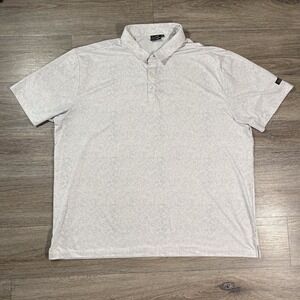 Sunday Swagger Mens Polo Shirt Geometric Golf Performance Casual  4XL Gray/White